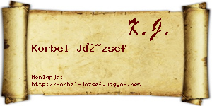 Korbel József névjegykártya